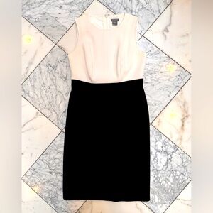 Classic black and white Ann Taylor sleeveless dress.